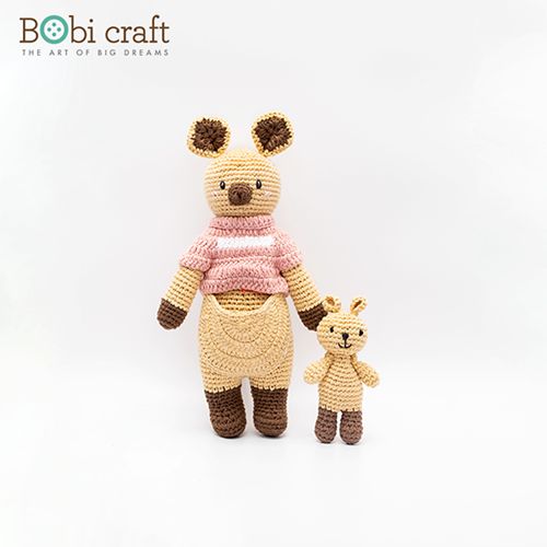 Bobi craft Little Knight Karo (M) - Knuffel kangoeroe 30cm-3
